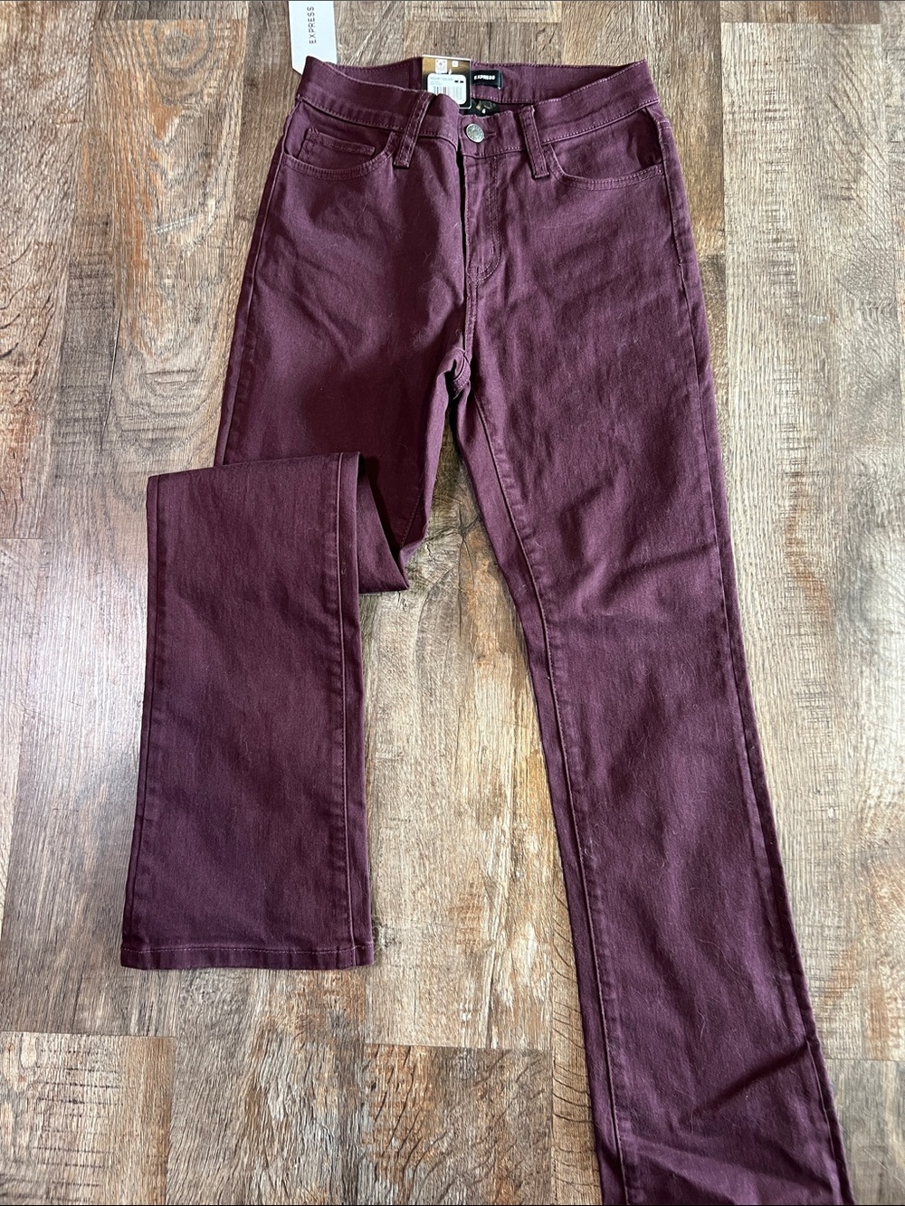 Express Women's Boot Cut Jeans in Deep Burgundy